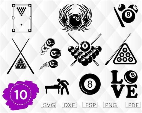 Dxf Eps Png BILLIARD SVG Pool Svg Biliard Ball Svg Sport Pool Game