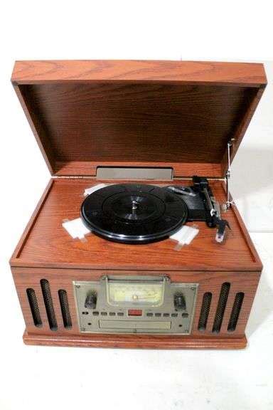 Crosley Cr704b Pa Musician 3 Speed Turntable With Radio Cdcassette Player Aux In And