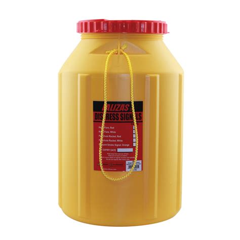 Lalizas Storage Bottle For Distress Signals Pyrotechnics L Yellow