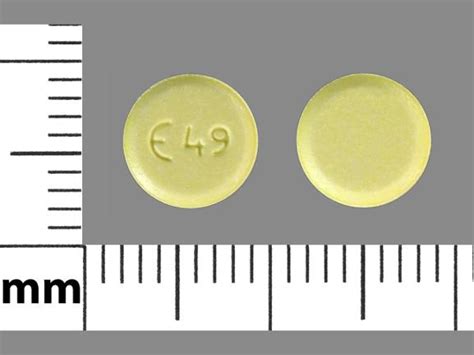 E 49 Pill Yellow Oval 17mm Pill Identifier