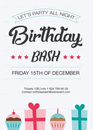 Birthday Bash Flyer Design Template In Psd Word Publisher