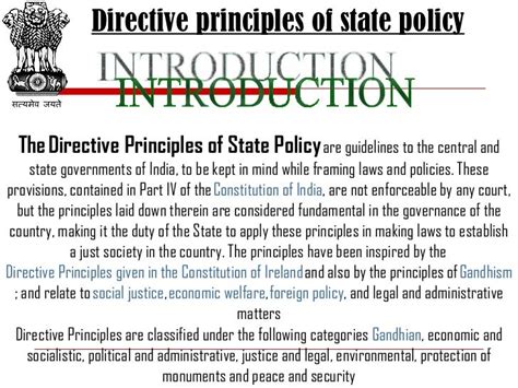 Presentation Directive Principals Of State Policy