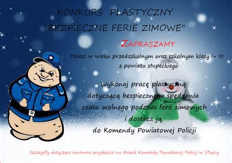 Zapraszamy Na Konkurs Plastyczny Bezpieczne Ferie Zimowe