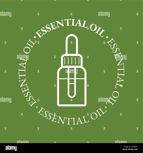 Essential Oil Bottle Symbol With Text Aromatherapy And Cosmetic Oil