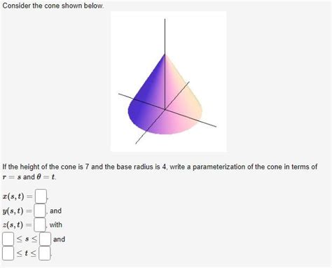 Solved Consider The Cone Shown Below If The Height Of