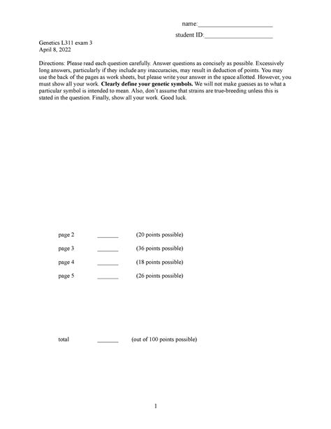 Genetics Final Exam Practice 5