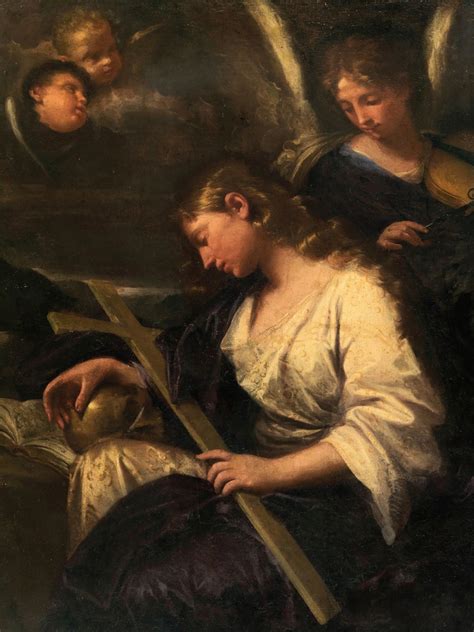 The Penitent Mary Magdalene Accompanied By An Angel Playing A Violin