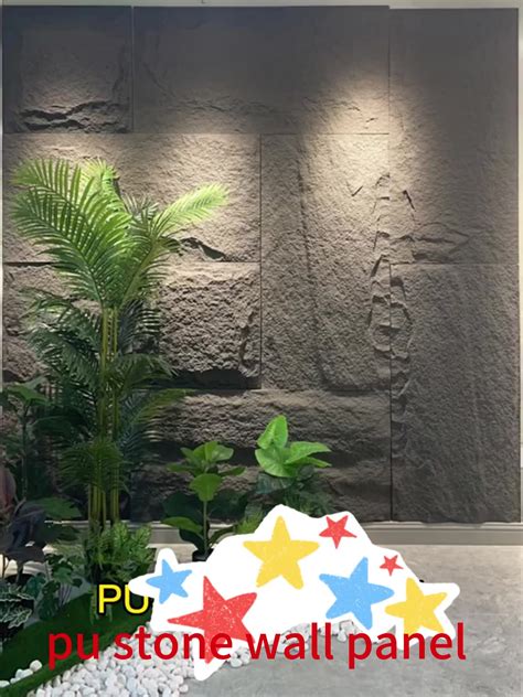 New Material Lightweight Environmental Pu Faux Wall Panels Stone