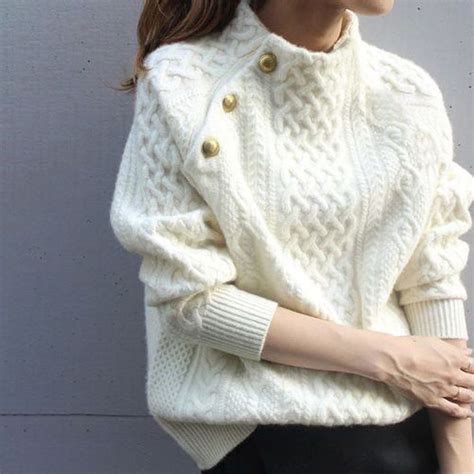 Ivory Plain Mock Neck Sweater Ladies Turtleneck Sweaters Knit Fashion Stand Collar Sweater