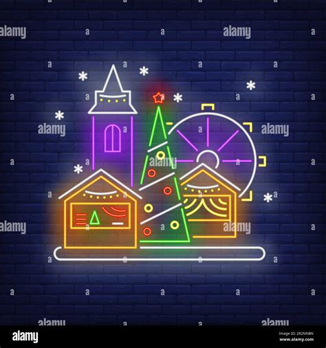 Christmas fun fair neon sign Stock Vector Image & Art - Alamy