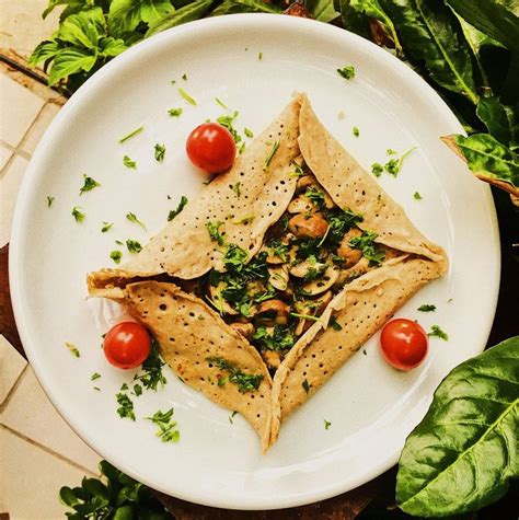 Galettes Bretonnes Buchweizen Pfannkuchen Mit Champignons