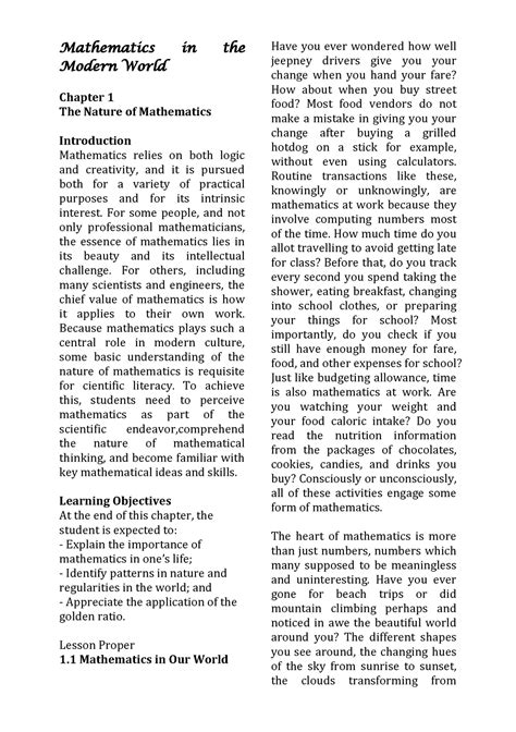 MMW A5 Chapter 1 AND2 Mathematics In The Modern World Module