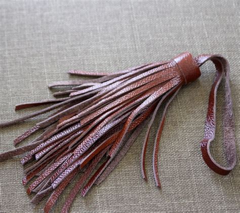 Leather Tassel Keychain Large Tassel Cognac Brown Tassel Etsy