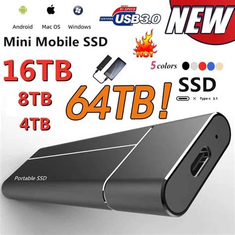 Original High Speed Portable SSD 2TB 1TB 64TB External Hard Drive Mass