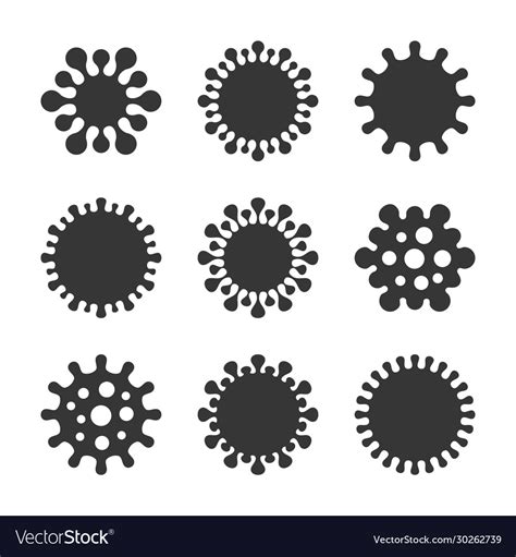 Coronavirus Icons Set Virus Symbols On White Vector Image