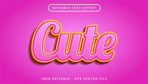 Cute 3d Text Effect And Editable Text Effect 14338960 Vector Art At