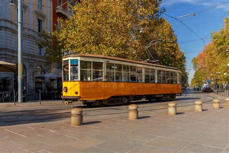 Milan Old Tram Stock Image Colourbox