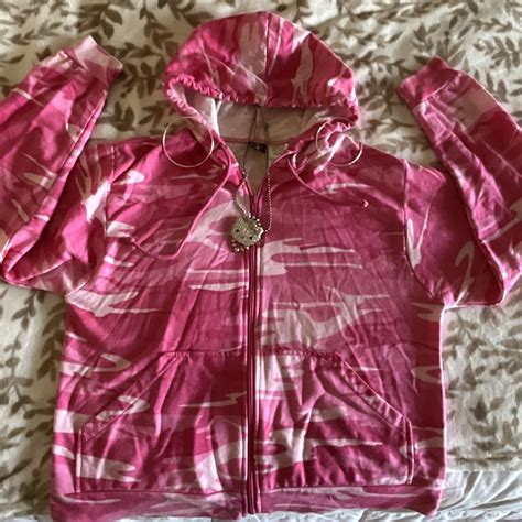 Medium Hot Pink Camo Zip Up Would Say It Fits Depop