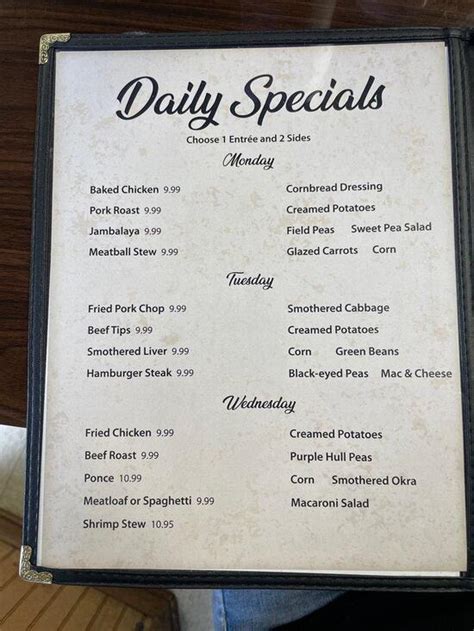 Menu At Ruby S Cafe Eunice