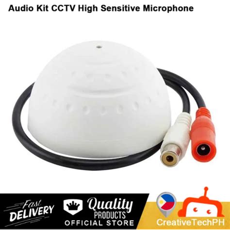 audio kit cctv high sensitive microphone  dc power cable security