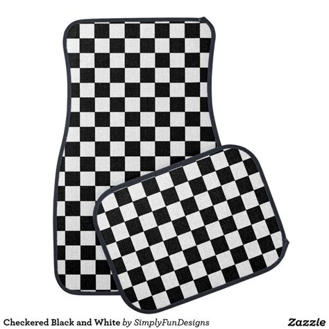 Checkered Black And White Car Mat Car Mats Car Floor