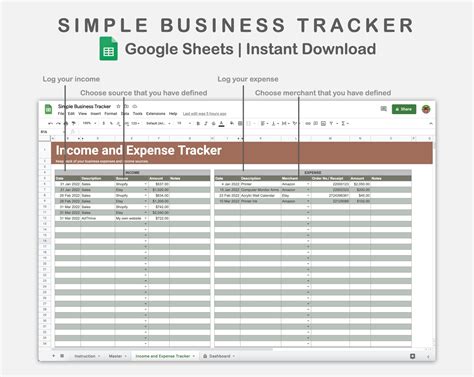 Google Sheets - Simple Business Tracker - Earthy – kjunstudio