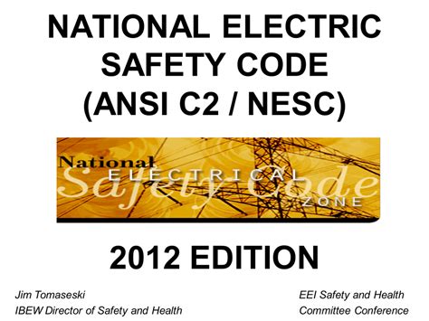 National Electric Safety Code Ansi C Nesc Edition