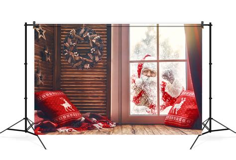 Santa Claus Outside Window Christmas Backdrop M7-07 – Dbackdrop