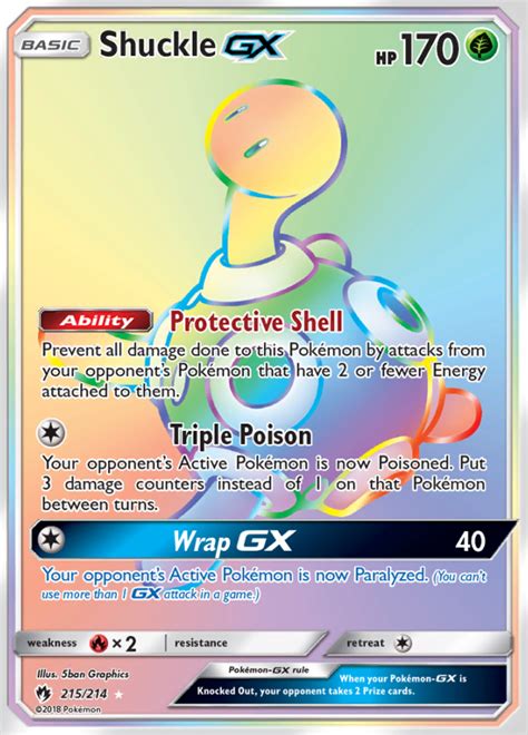 Shuckle GX Lost Thunder Rare Rainbow Pokemon TCG DigitalTQ