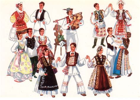 Croatian National Dances Folk Fashion Traditional Outfits