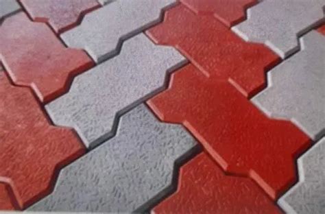 RCC Red Zig Zag Interlocking Paver Tile Thickness 80mm Size