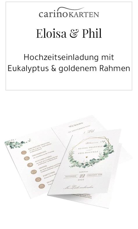 Greenery Hochzeitseinladung Mit Eukalyptus Und Rahmen