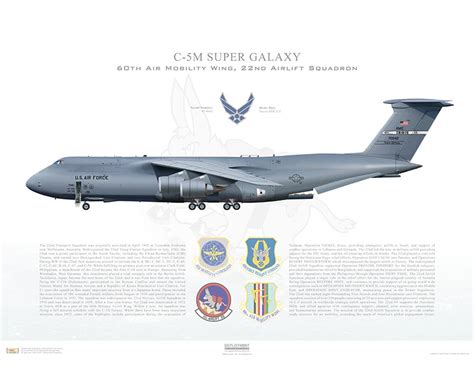 Aircraft profile print of C-5M Super Galaxy 60th AMW, 349th AMW, 22nd ...