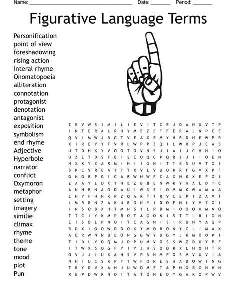 Figurative Language Word Search Printable