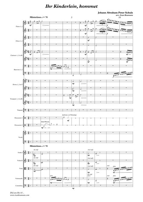 Ihr Kinderlein Kommet Score Only Arr Ivan Boumans Sheet Music