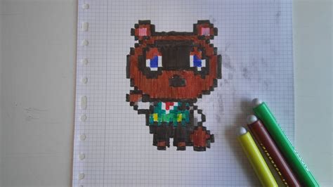 Como Dibujar A Tom Nook Animal Crossing Pixel Art Youtube