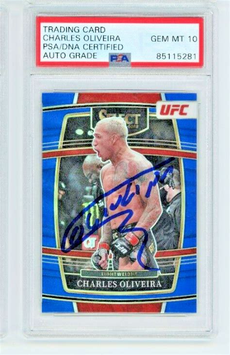 Charles Oliveira Auto Psa Dna Panini Select Ufc Silver Prizm