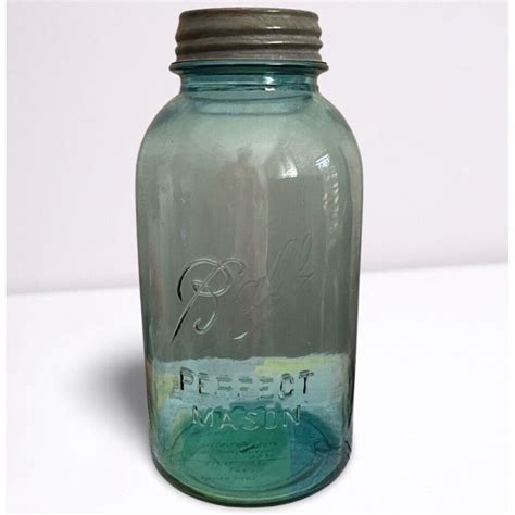 Vintage Ball Perfect Mason Canning Jar 64 Oz Blue No 1 W Etsy