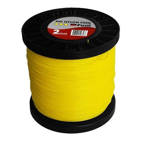 Fio Nylon Ro Adeira Kg Mm Amarelo Quadrado Bobina Fuzil Fio De