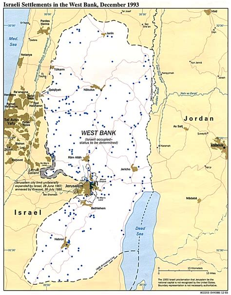 Mapa Politico de los Asentamientos Israelíes en Cisjordania - mapa.owje.com