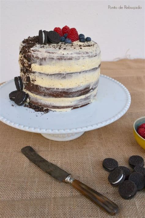 Ponto de Rebuçado Receitas Naked Cake de Chocolate Buttercream