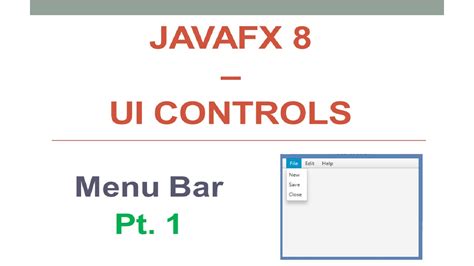 Javafx 8 Tutorial Menu Bar Part 1 15 Youtube