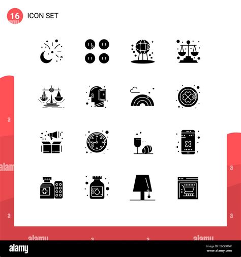 16 interfaz de usuario Glifo sólido paquete de signos y símbolos