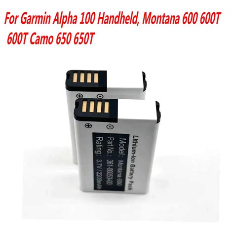 New 3 7V 2200mAh 361 00053 00 For Garmin Alpha 100 Handheld Montana 600