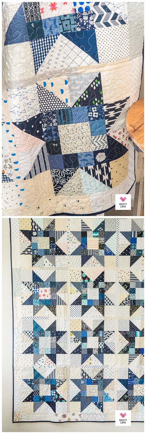 Quilty Stars PDF Quilt Pattern Star Quilt Pattern Scrappy Etsy