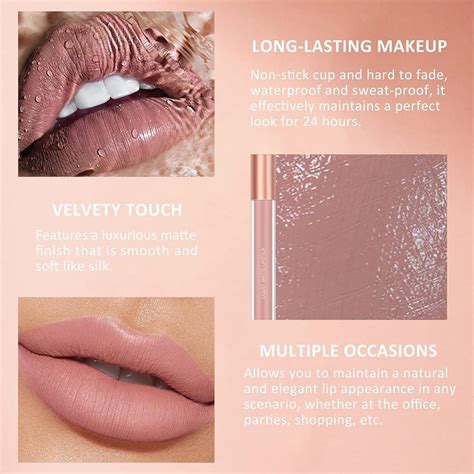Matte Nude Lip Liner And Lipstick Makeup Set Matte Liquid Lipstick Nude Lip Stain High Pigment
