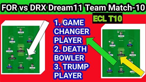 FOR Vs DRX Dream11 FOR Vs DRX Dream11 Team Prediction Today ECL