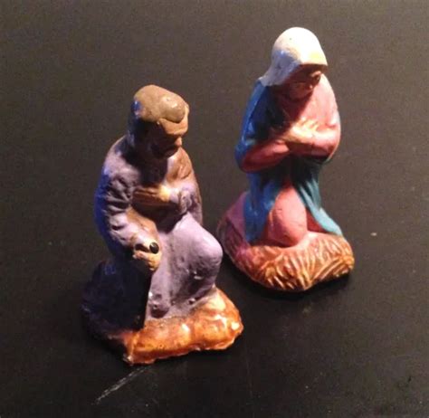 LOT SANTONS ANCIENS Devineau crèche Joseph et Marie taille 1 EUR 10 99