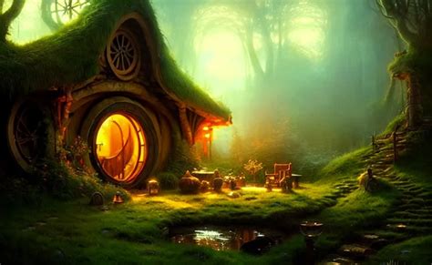 Hobbit House Volumetric Lighting Fantasy Atmosphere Stable