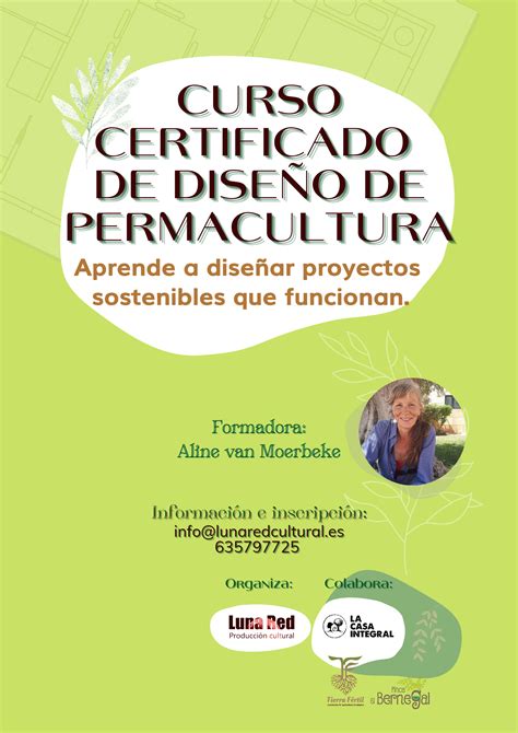 Certificado De Dise O De Permacultura Luna Red Producci N Cultural